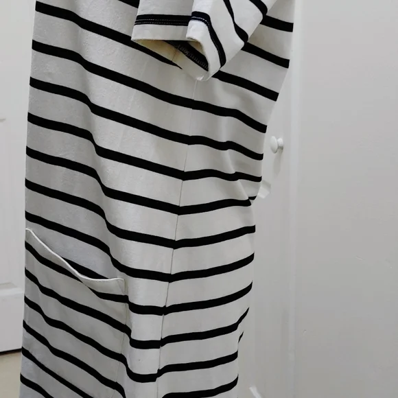 Banana Republic Black and White Striped Dress. - Picture 4 of 6